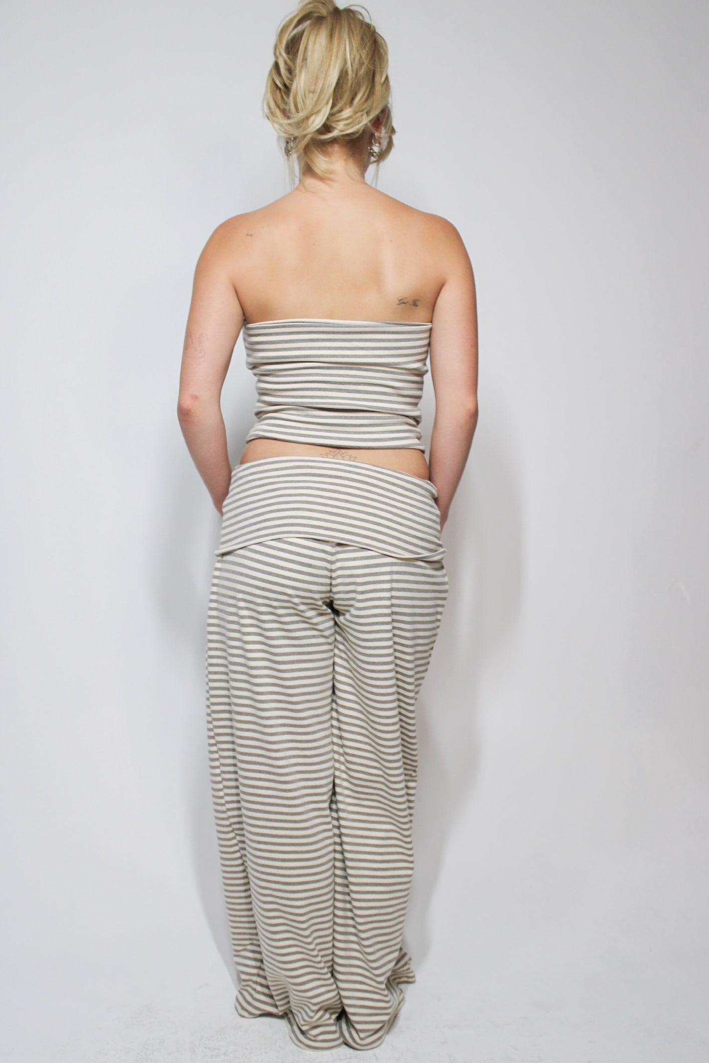 gray knit cotton set