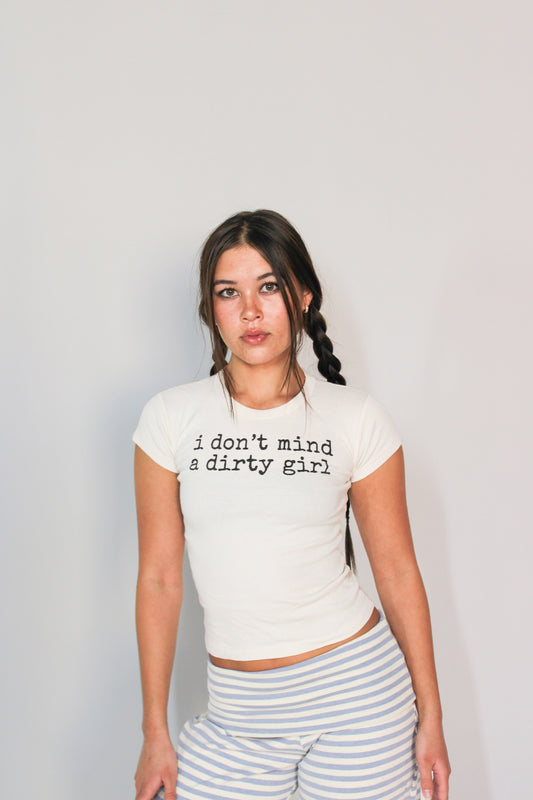 cream dirty girls tee